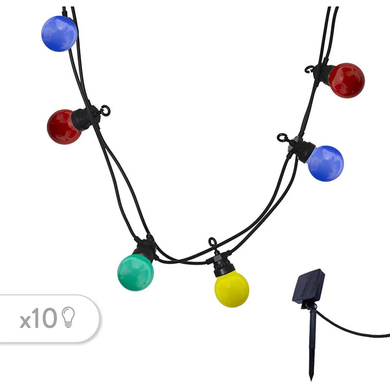 Guirlande solaire PARTY 10 LED 5.7M