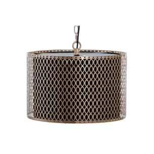 Lampara Techo Metal Negra Dorada 41x41x142 Cm