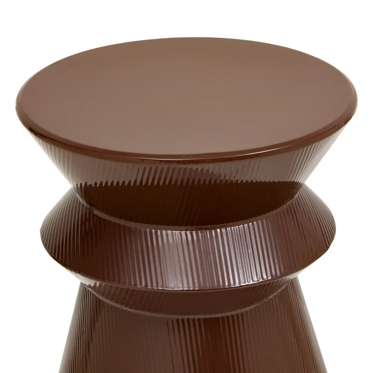 Table d'appoint Maya ronde D.35,5cm marron
