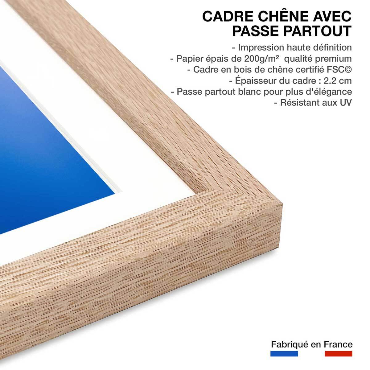 Affiche levée de soleil sur pulau wehe Affiche + cadre en bois - Chêne