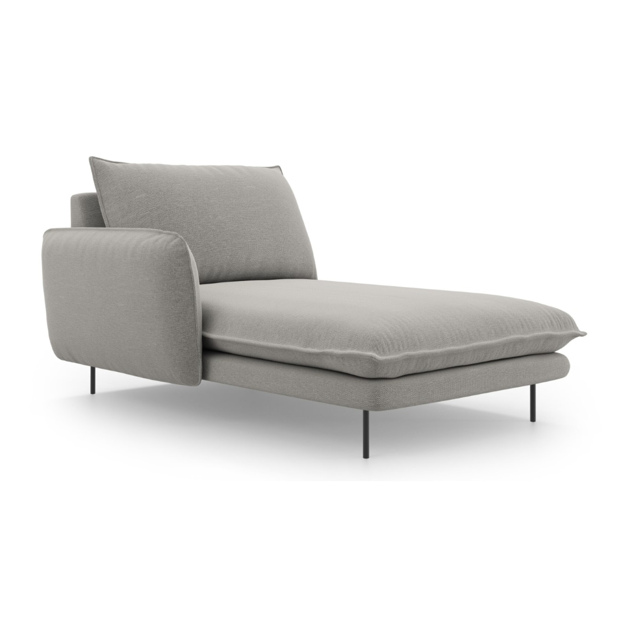 Méridienne gauche "Vienna" en tissu structurel gris clair