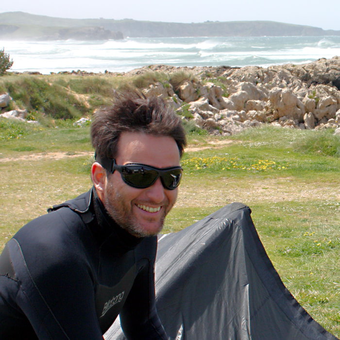 Gafas de deportes acuáticos OCEAN TIERRA DE FUEGO - Negro brillante / Ahumada