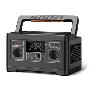 Centrale elettrica portatile A5, 500W, 15V/6A. Dimensioni: 30,6 x 20 x 17,6 cm; 6,3 kg.