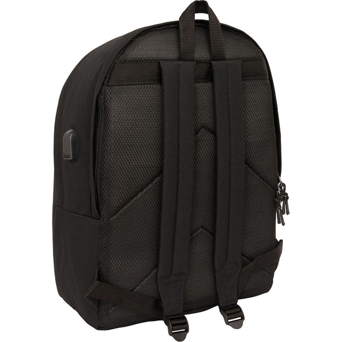 Mochila doble para portatil 15,6"+usb f.c.barcelona chica negro