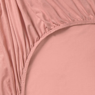 Sábana bajera ajustable punto de algodón Puntib color rosa empolvado Punto de algodón