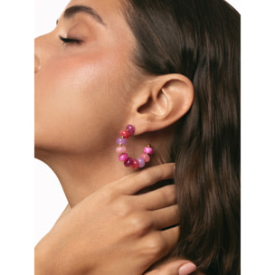 Pendientes Rosé Stones Acero Baño Oro