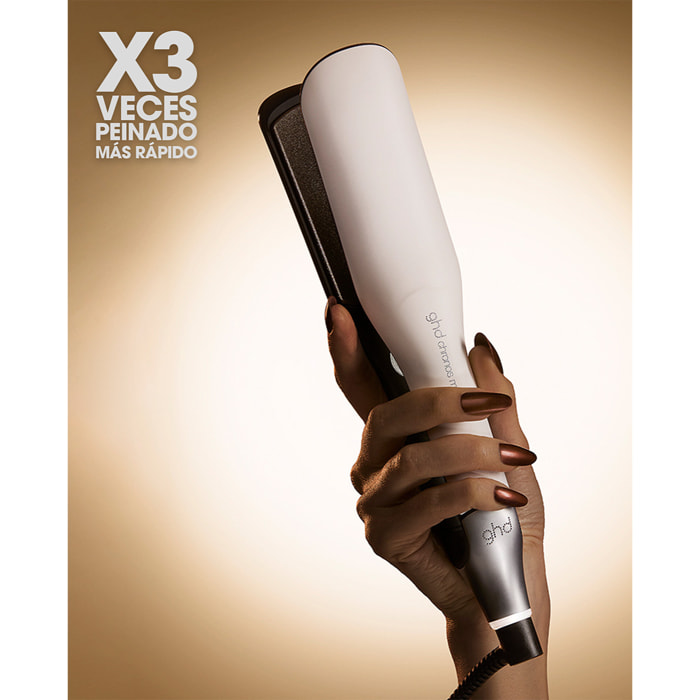 Plancha de pelo con placas anchas ghd chronos max blanca