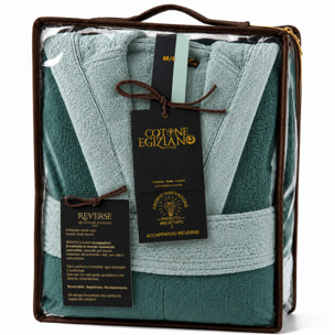 COTONE EGIZIANO Accappatoio Reverse in cotone egiziano 430 gr_Tiffany Smerald