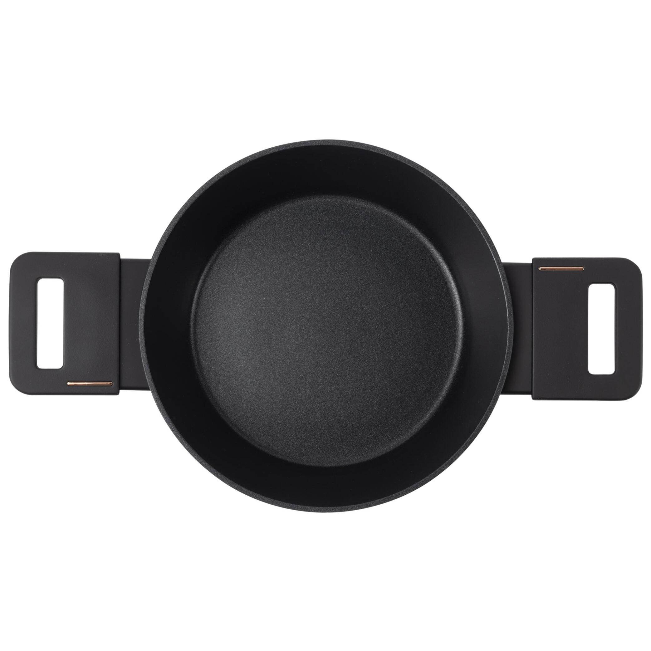 cacerola baja ø20cm 2,2l con tapa en aluminio forjado color negro