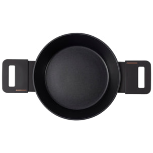 cacerola baja ø20cm 2,2l con tapa en aluminio forjado color negro