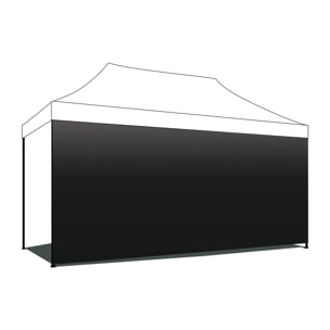 Telo laterale per gazebo da giardino 3X4,5 M Telo Nero con strappo