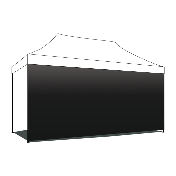 Telo laterale per gazebo da giardino 3X4,5 M Telo Nero con strappo