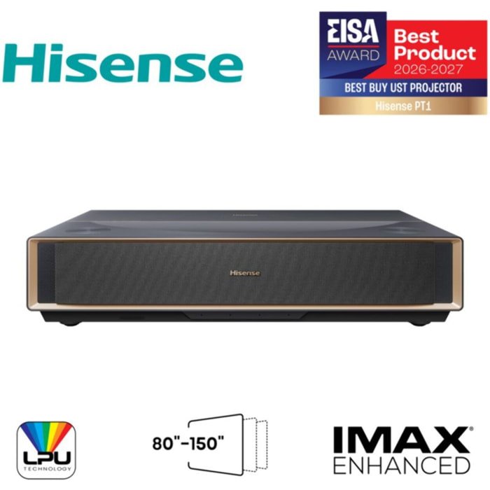 Vidéoprojecteur home cinéma HISENSE PT1 4K, ultra courte focale, tri-laser, IMAX Enhanced, Dolby Vision