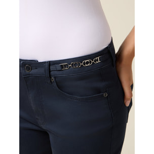 Oltre - Pantaloni a sigaretta con dettaglio catena - Blu