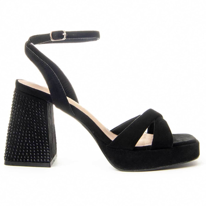 Sandalias De Tacón - Negro - Altura: 10 cm