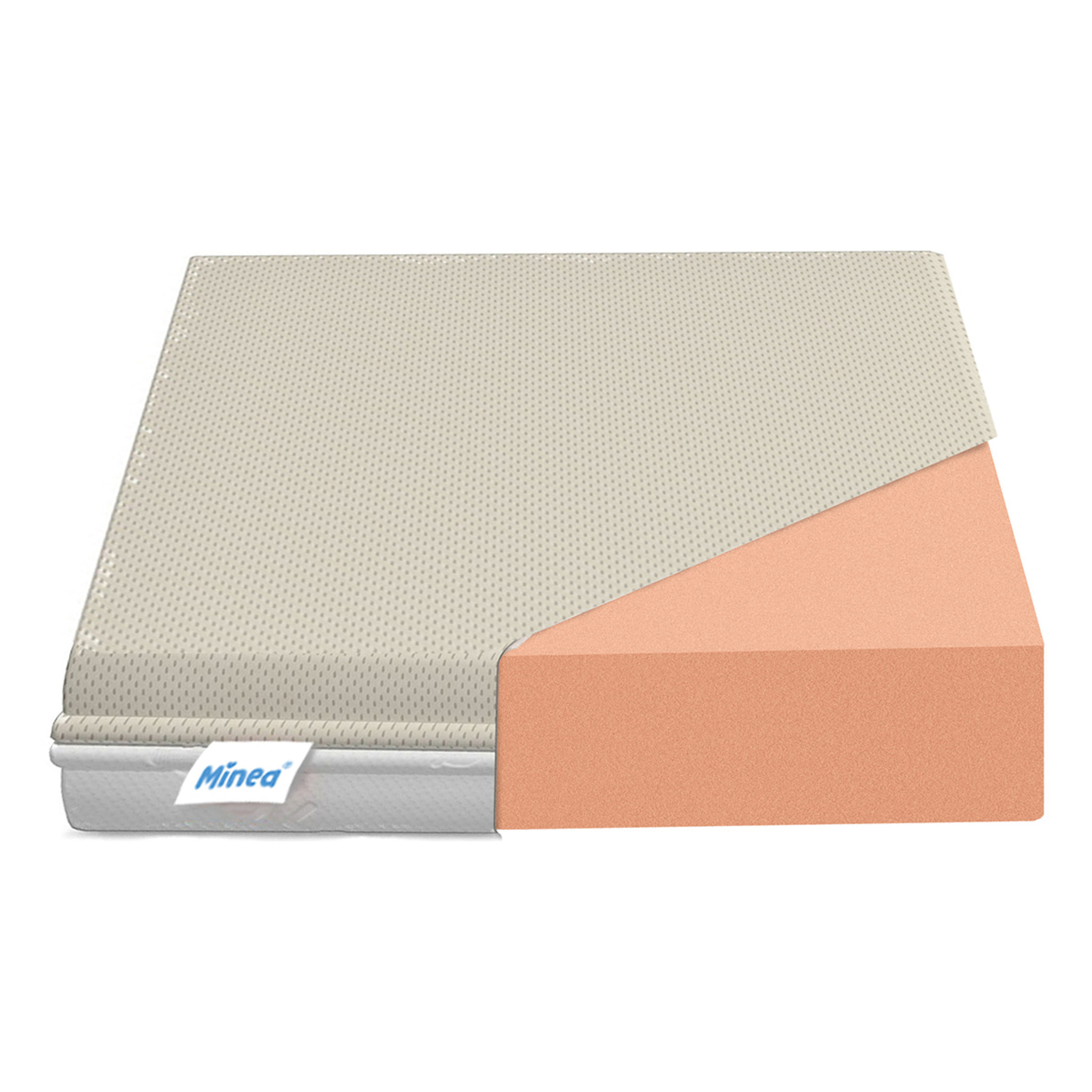 Matelas Minéa, 10 cm, Mousse Haute Densité Déhoussable, Double Face Été Hiver, Lyocell Coton Organique, Confort Moelleux