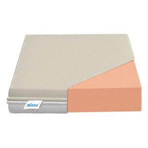Matelas Minéa, 10 cm, Mousse Haute Densité Déhoussable, Double Face Été Hiver, Lyocell Coton Organique, Confort Moelleux