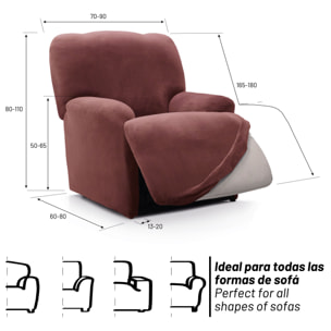 Funda TERCIOPELO ANTIMANCHAS Multi elástica para RELAX PIES JUNTOS modelo VERONICA