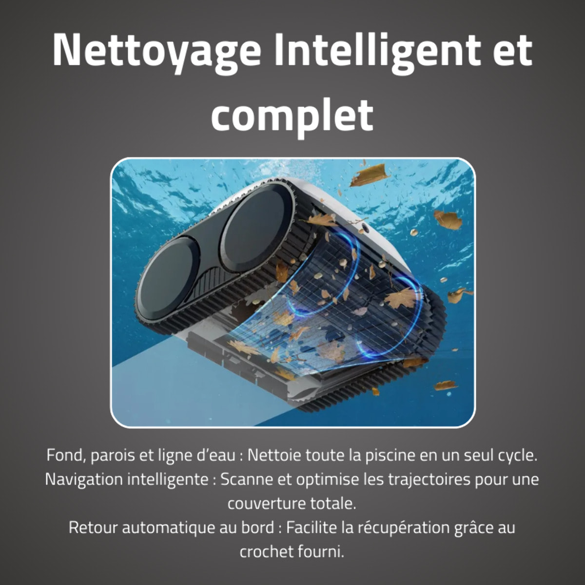 Bestway Robot piscine sans fil Opale nettoyage fond et parois 45 m² max