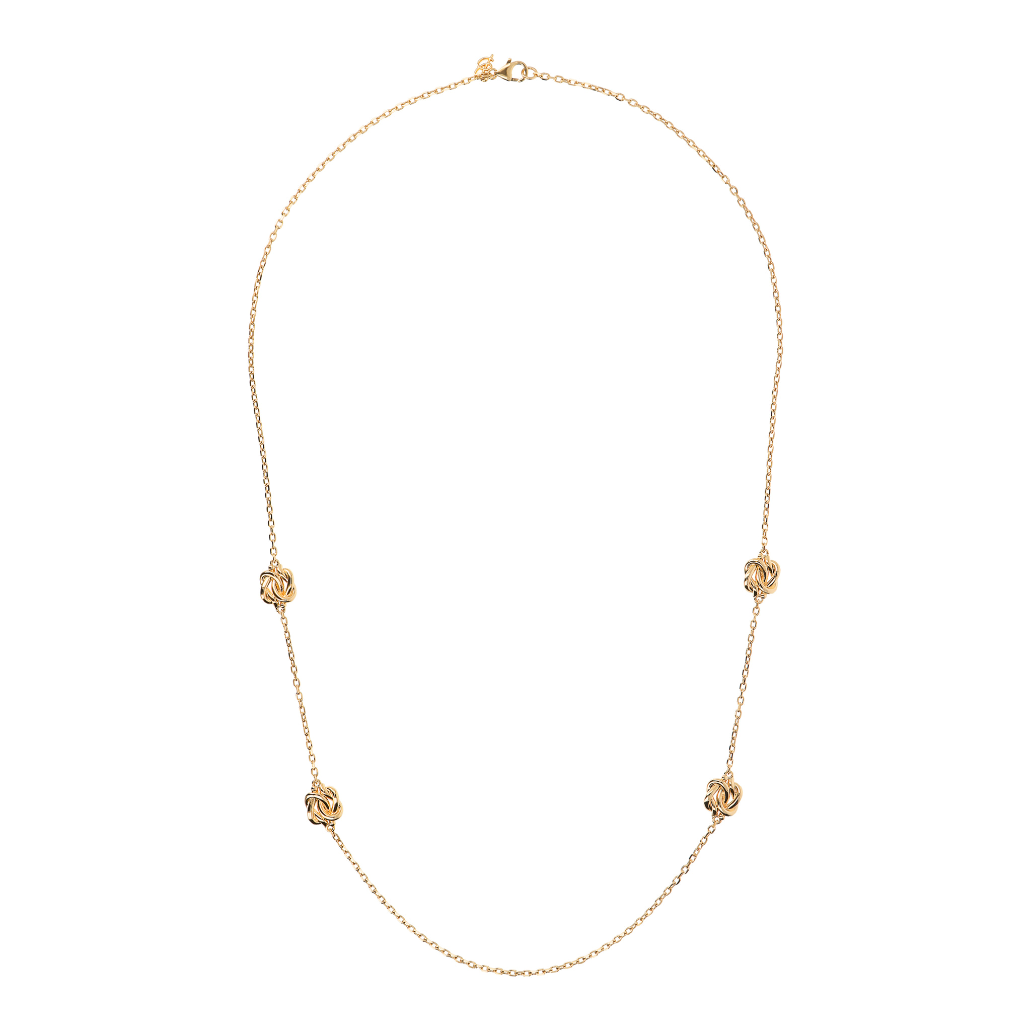 Collana Lunga Con Nodi in Golden Rosé Placcata Oro Giallo 18kt