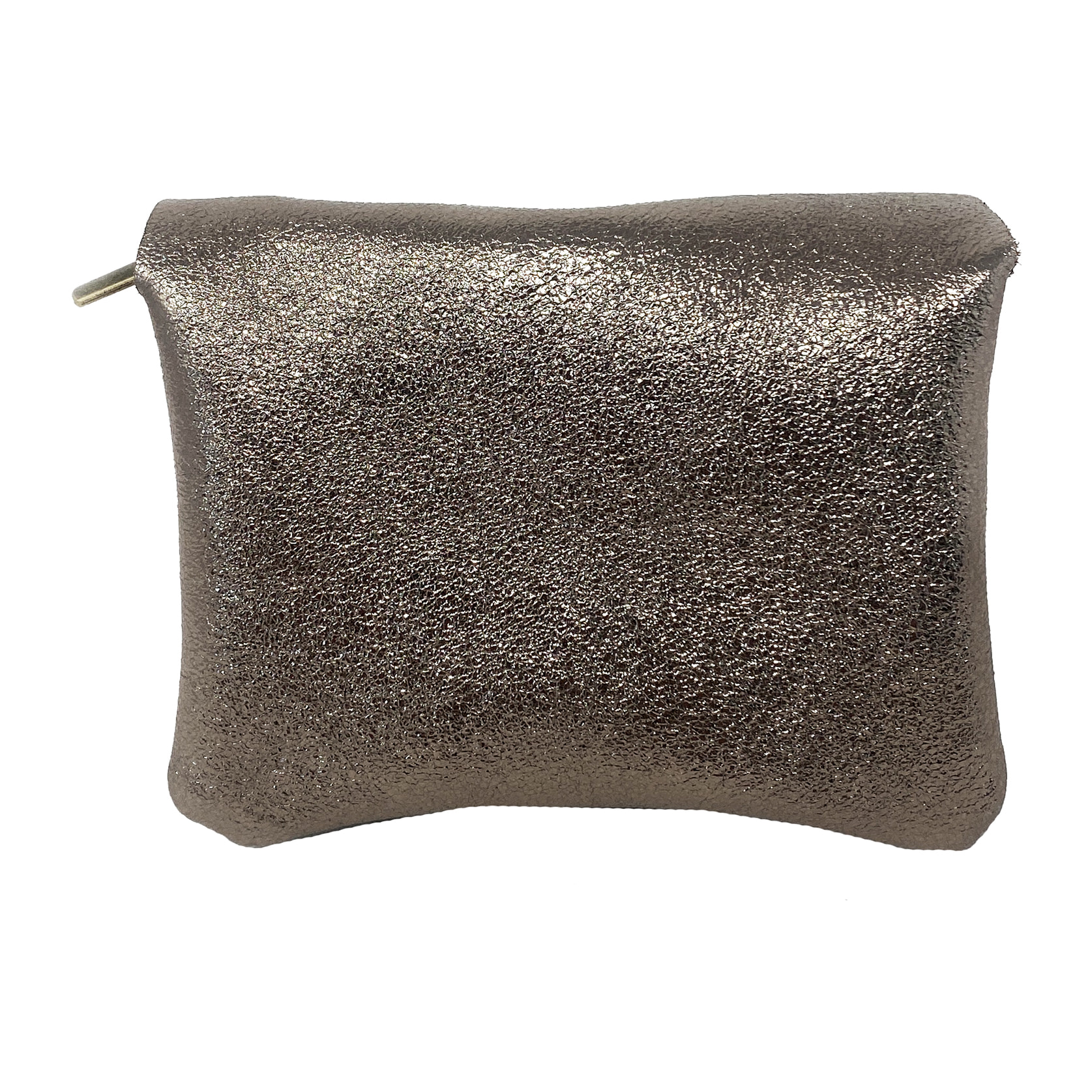 Chicca Borse Portamonete Donna in Pelle Oro Scuro Metallico