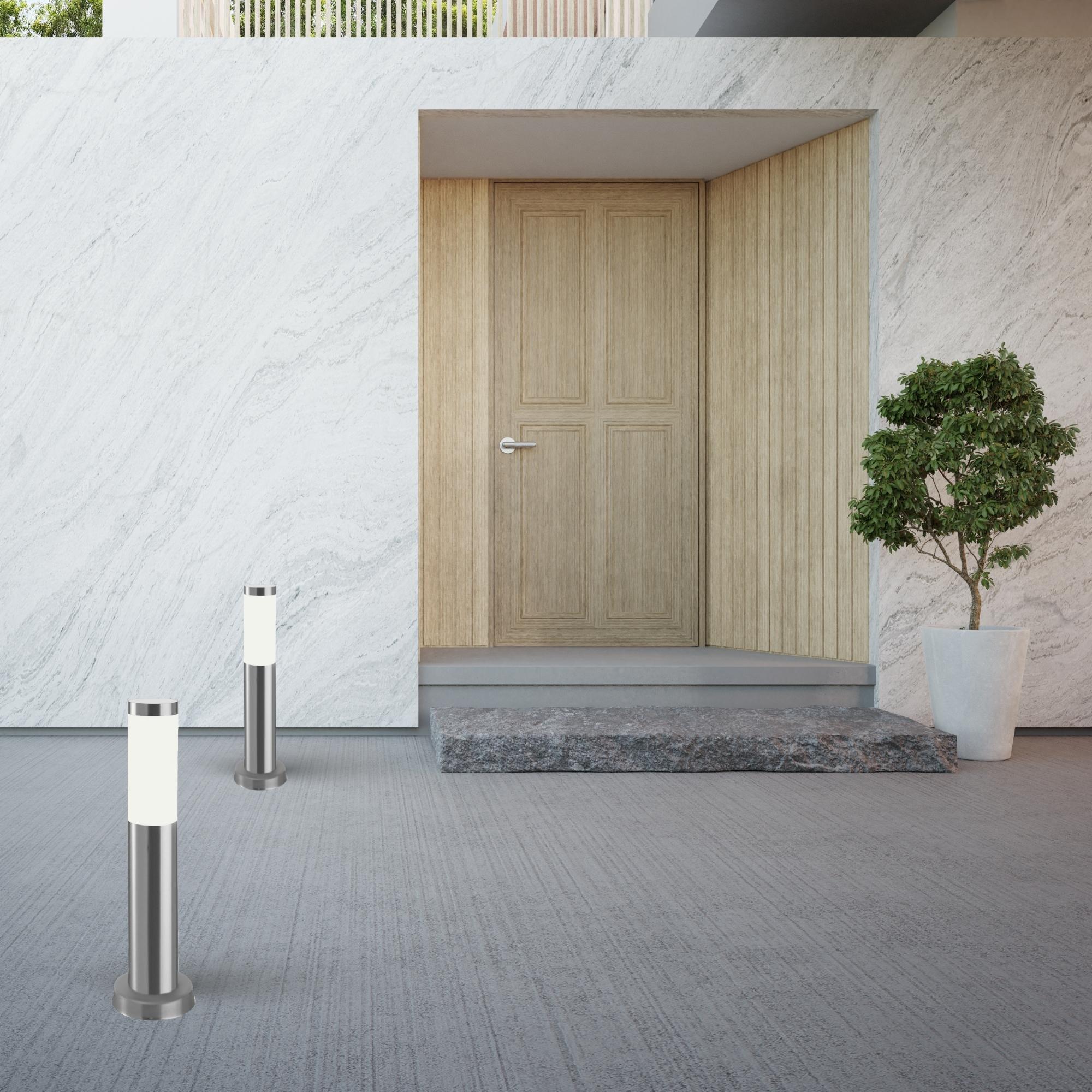 FORLIGHT Koral (6 uds) Baliza Exterior de Jardín Resistente al Agua IP55. Poste de Luz. Lámpara Bolardo de Acero Inoxidable 23W.