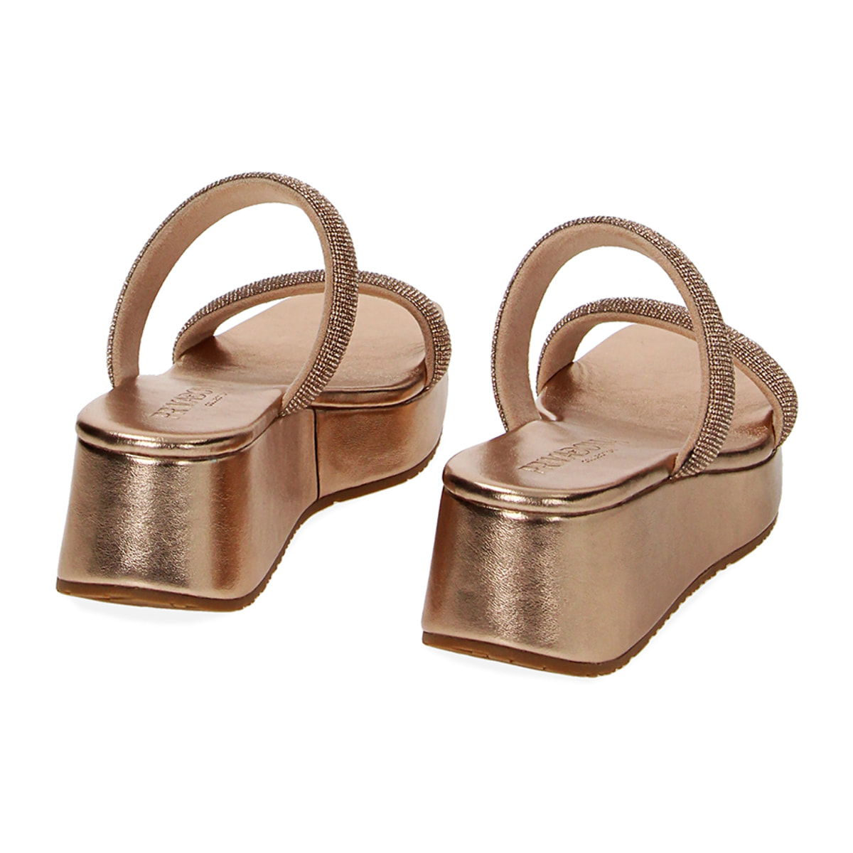 Cuñas rosadas-oro en laminado