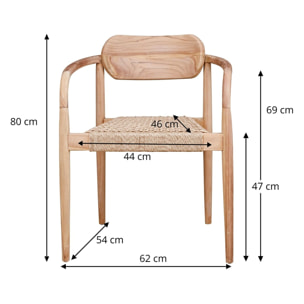 Chaise de jardin avec accoudoirs Sole Mio Kare Design