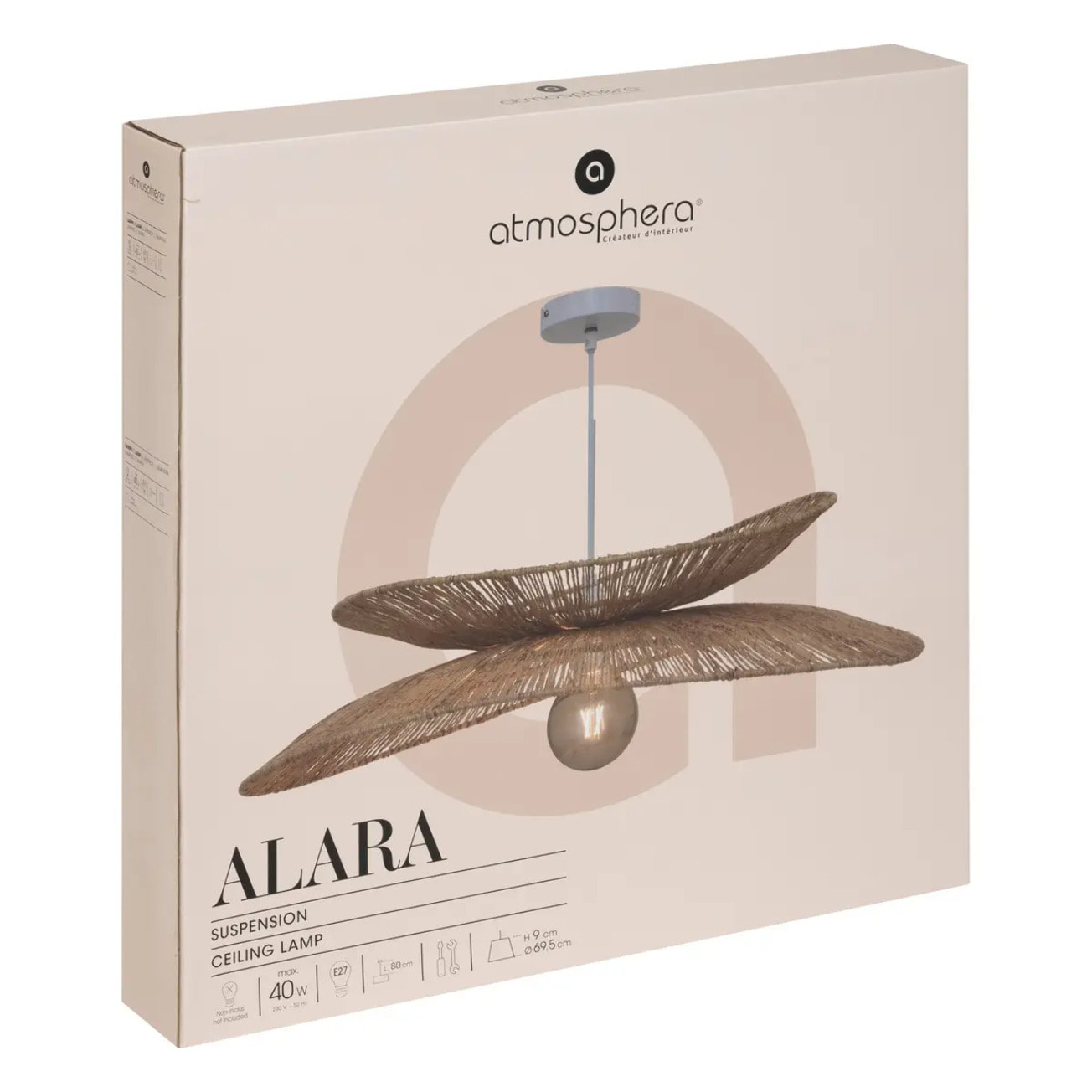 Suspension "Alara" jute beige D69,5cm