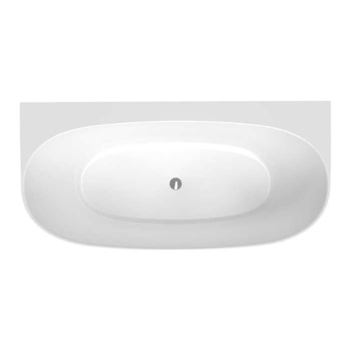 Agnes 180x86 cm Baignoire autoportante en marbre coulé 275L, sans pieds, blanc (SATLEO1690)