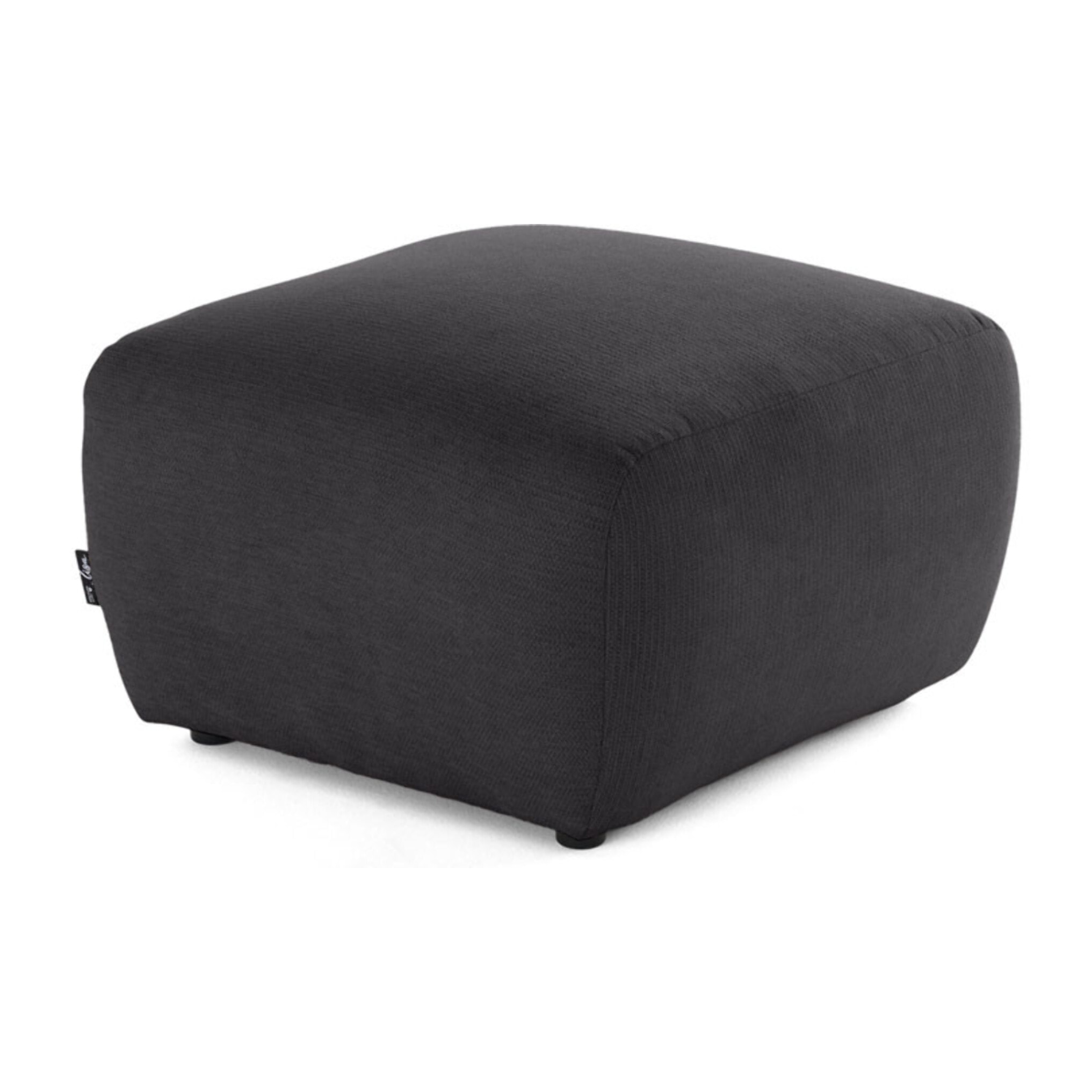 Sorrente - pouf - en tissu texturé - Gris foncé