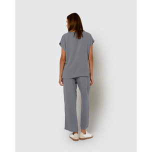 Camisa de mujer de viscosa bambula índigo