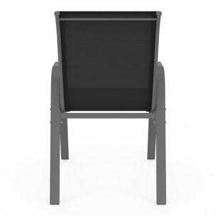 Chaises de jardin empilables textilène mix couleurs - lot de 6