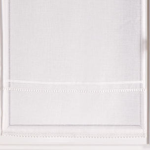 Paire voilages ruban macramé - Blanc