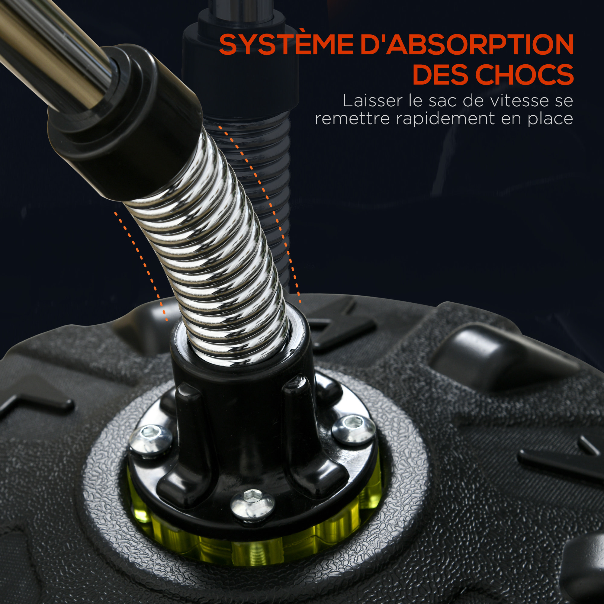 Punching ball sur pied hauteur réglable H.147 -165cm - ressort central, socle ventouses - bleu blanc rouge