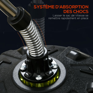 Punching ball sur pied hauteur réglable H.147 -165cm - ressort central, socle ventouses - bleu blanc rouge