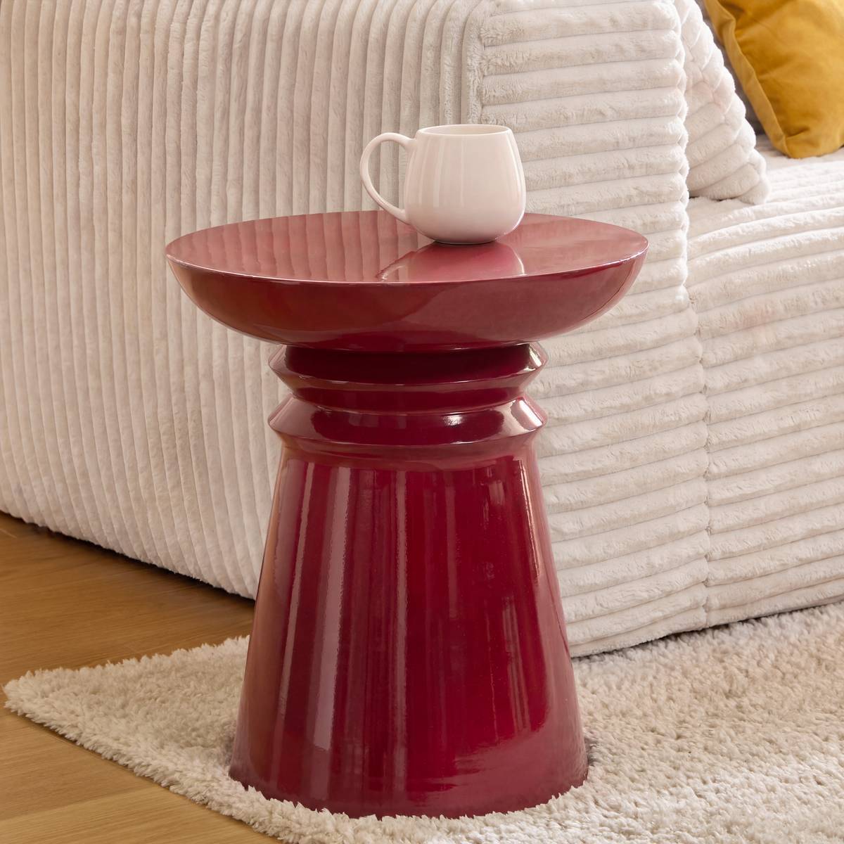 Table d'appoint Jaya ronde D.38cm grenat