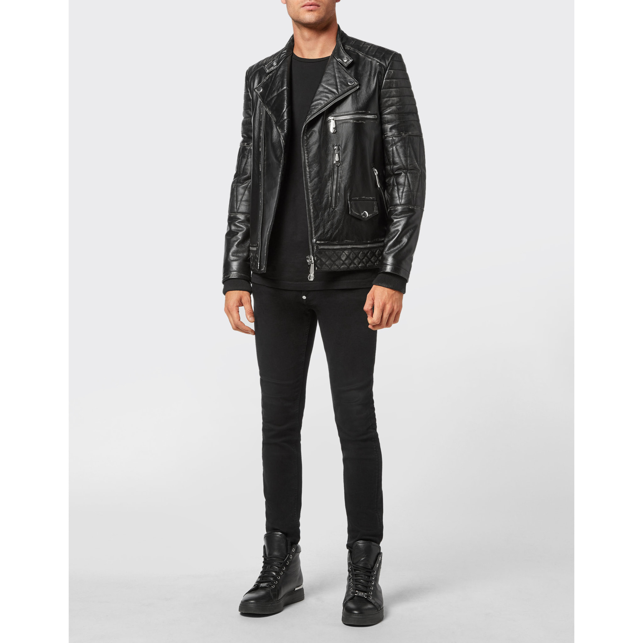 PHILIPP PLEIN Biker de cuero