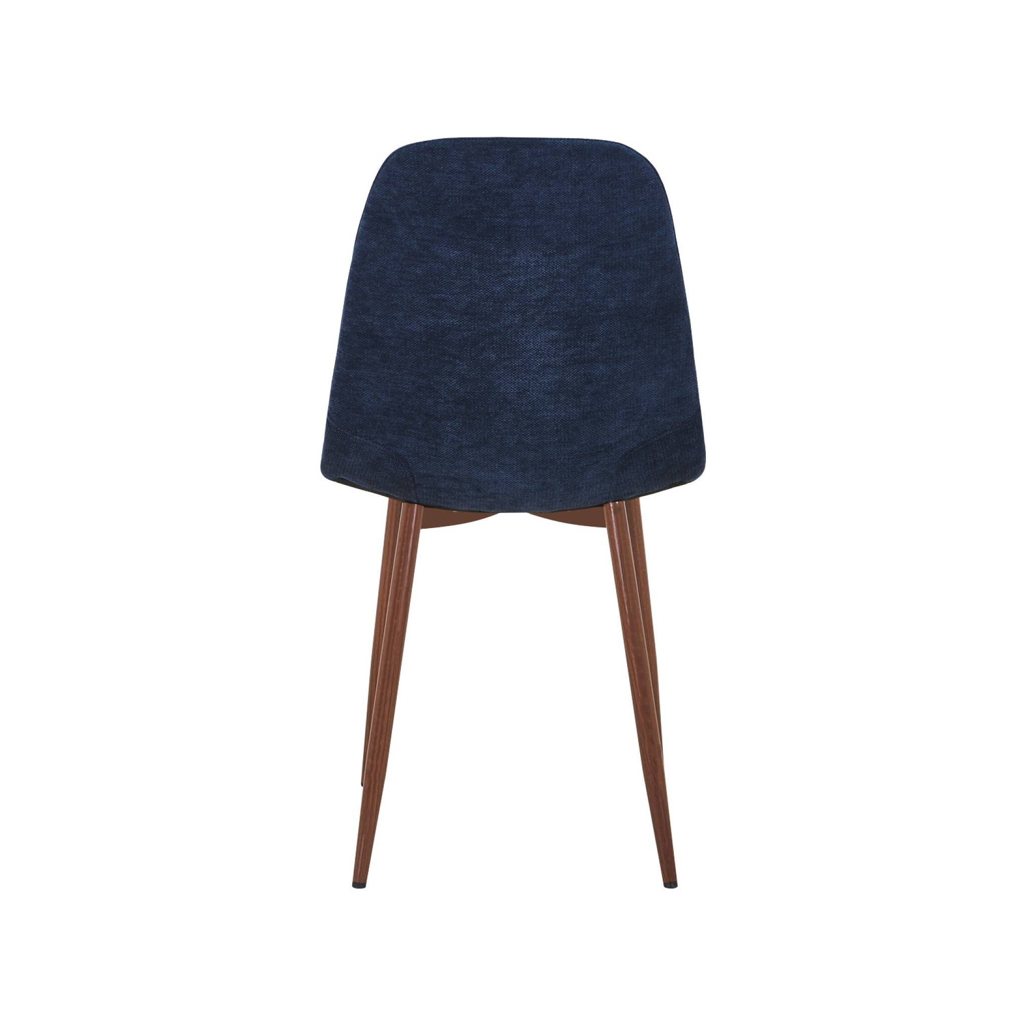 Chaise décor bois teinte noyer et tissu (lot de 4) VERA