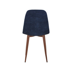 Chaise décor bois teinte noyer et tissu (lot de 4) VERA