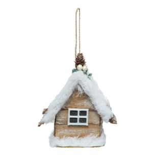 Sujet maison neige 13cm polystyrène assorti