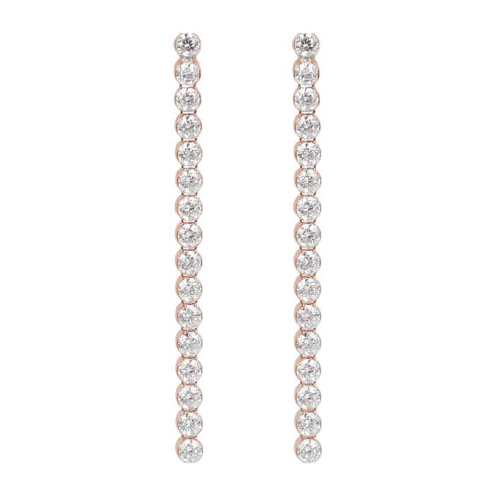 Orecchini Tennis Pendenti a Filo con Cubic Zirconia
