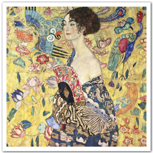 Poster La femme à l'éventail - Gustav Klimt Affiche seule