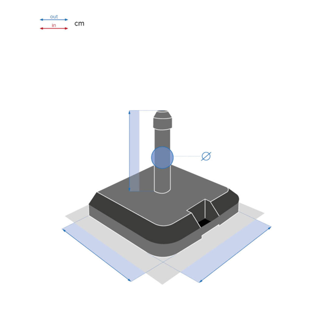 Pied de parasol à roulettes Opanéo Anthracite