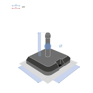 Pied de parasol à roulettes Opanéo Anthracite