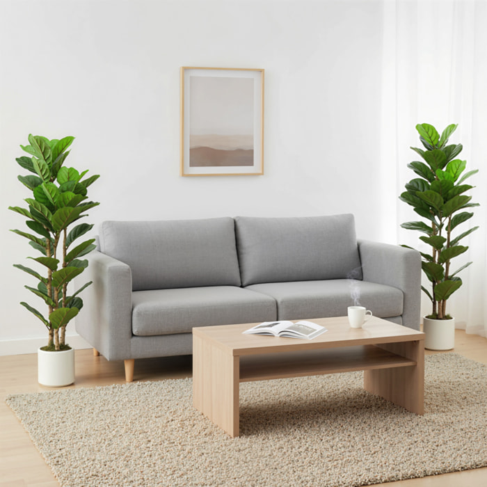 Lot de 2 plantes artificielles figuier lyre H.1,2 m vrais troncs 45 feuilles grand réalisme