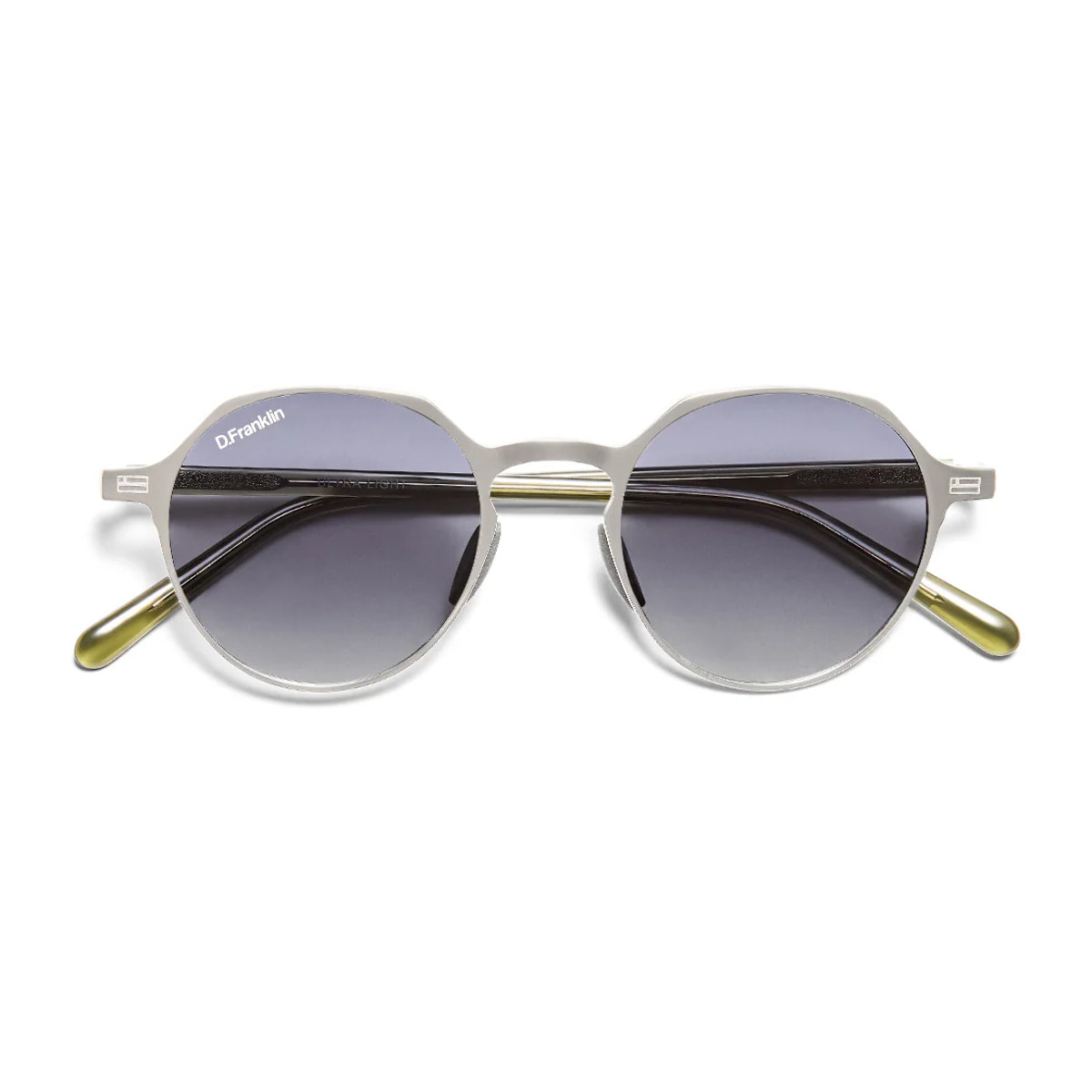 Gafas De Sol D. Franklin Ultra Light S Round Metal Silver / Gradient Smoke