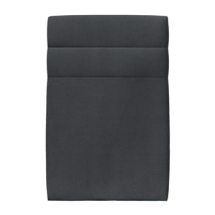 Lit avec tête de lit bandes horizontales velours et sommier tapissier Ep14