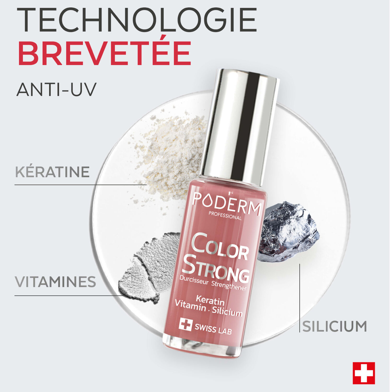 Color Strong - Vernis Durcisseur Kératine, Vitamine & Silicium Gloss Éclat