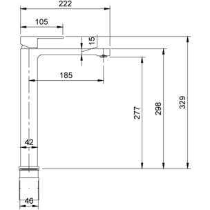 Mitigeur lavabo surélevé Architectura avec vidage Push Open chrome